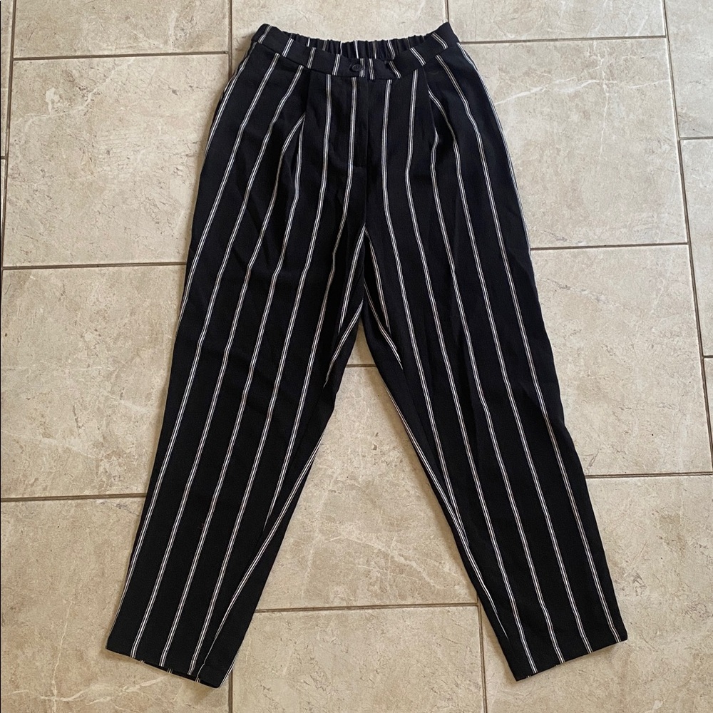 Divided H&M Black & White Stripe High Waist Pants